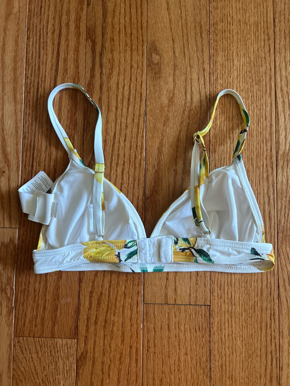 kate spade White Lemon Print Triangle Bikini Top never worn - Picture 2 of 3
